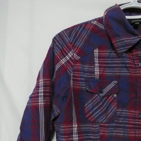 GEORGE | medium | Classic Plaid Button-Up Shirt - Picture 3 of 14